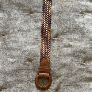 Madewell Braided Leather Belt - Brown and Tan
